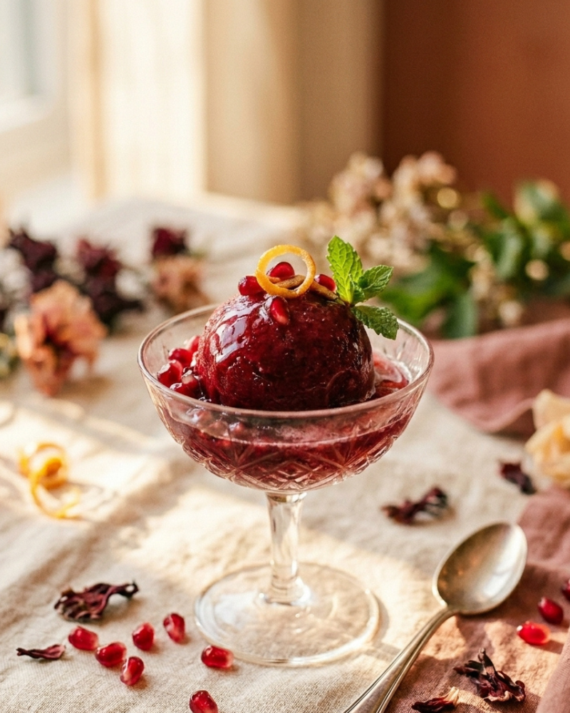 cranberry hibiscus sorbet