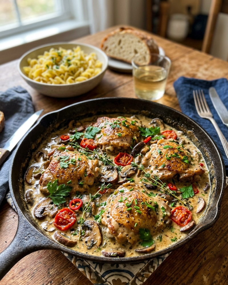 creamy mushroom chicken recipe