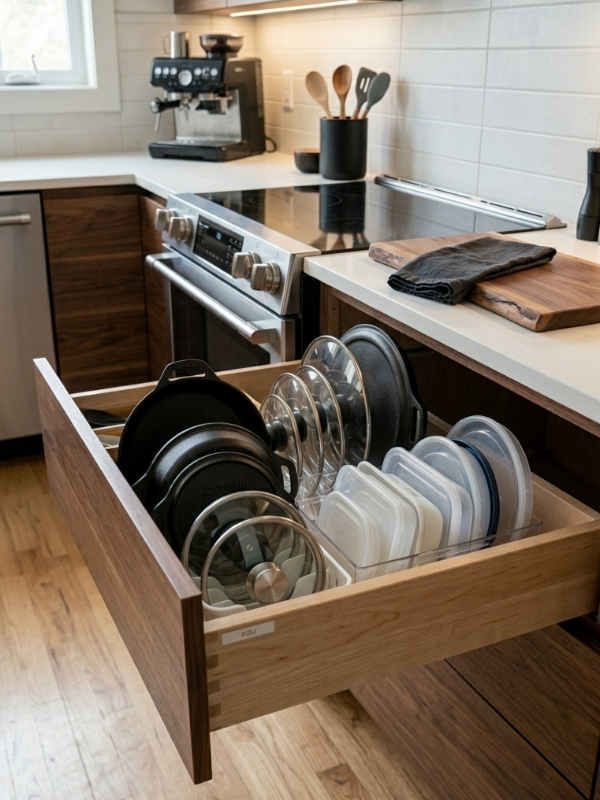 expandable container lid organizer