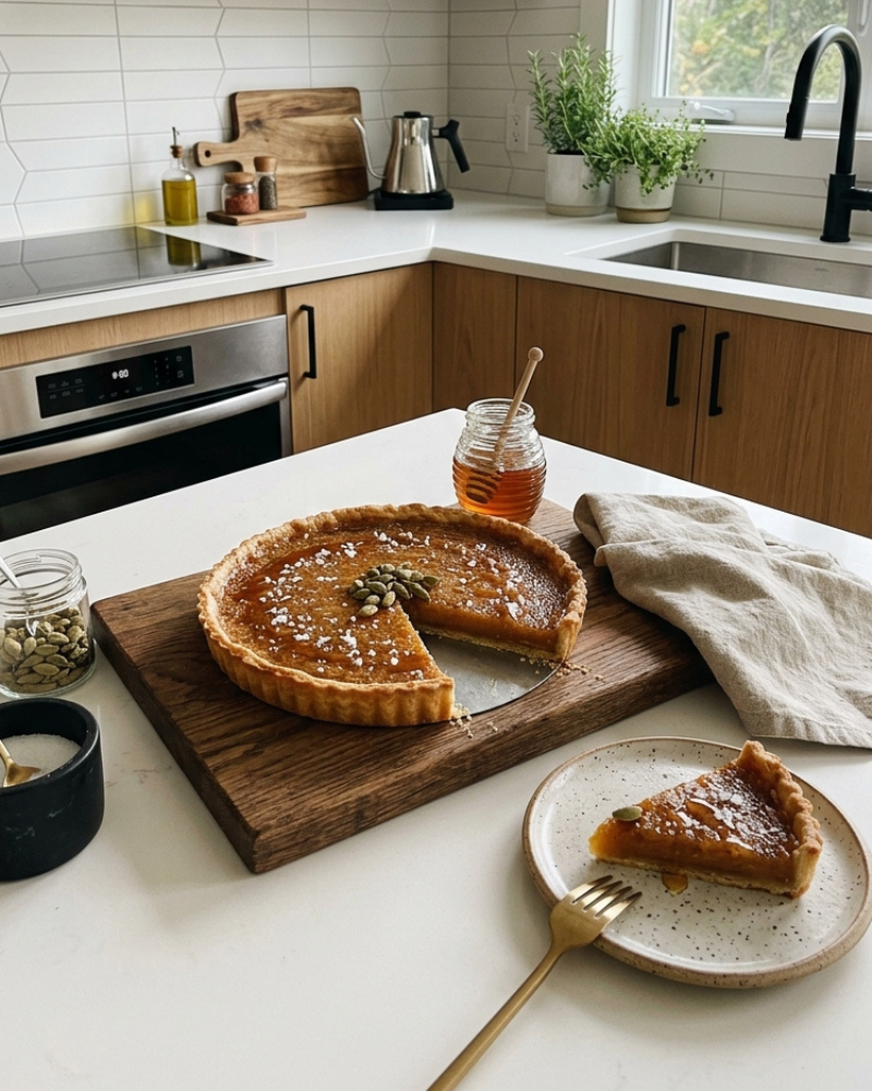 honey cardamom tart recipe:salted honey dessert
