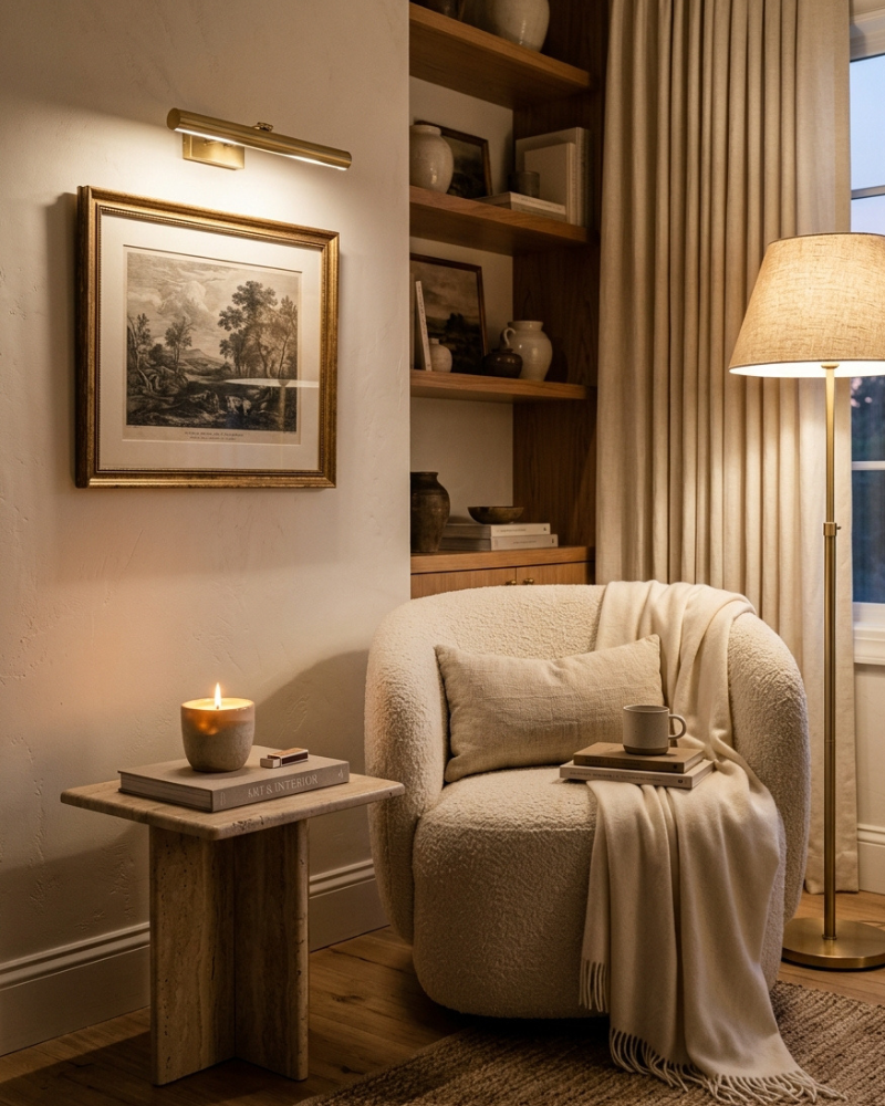 modern living room decor: living room light and ambience