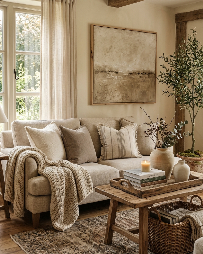 affordable home decor: living room texture and details