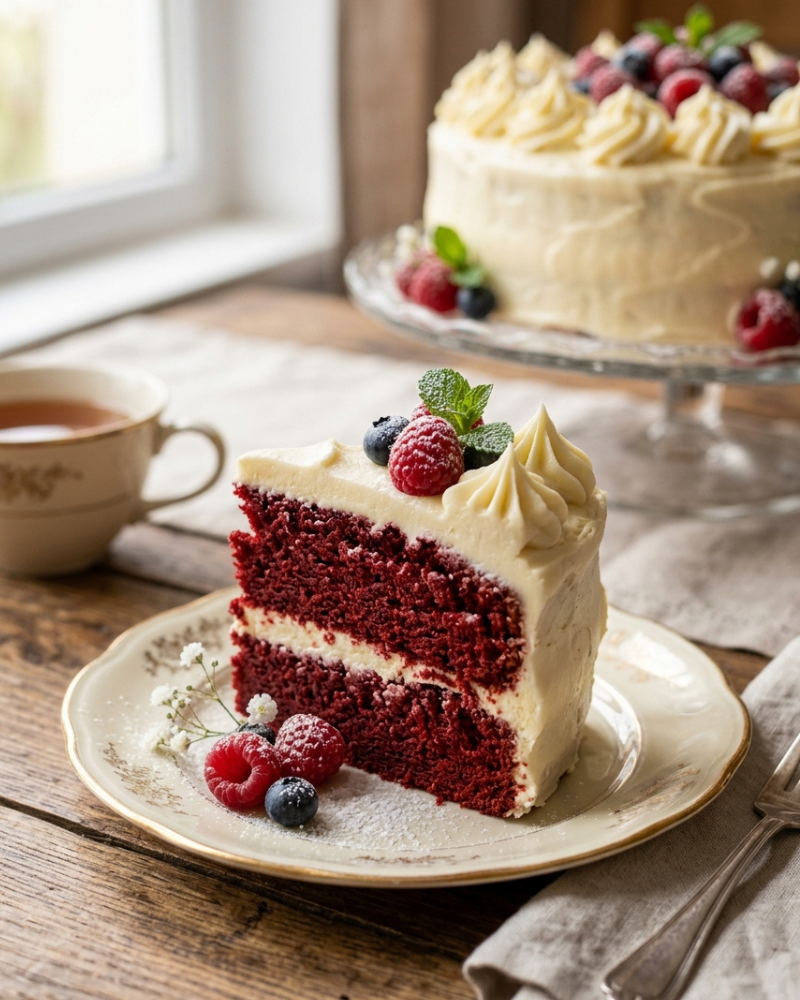 moist red velvet cake recipe with cream cheese frosting