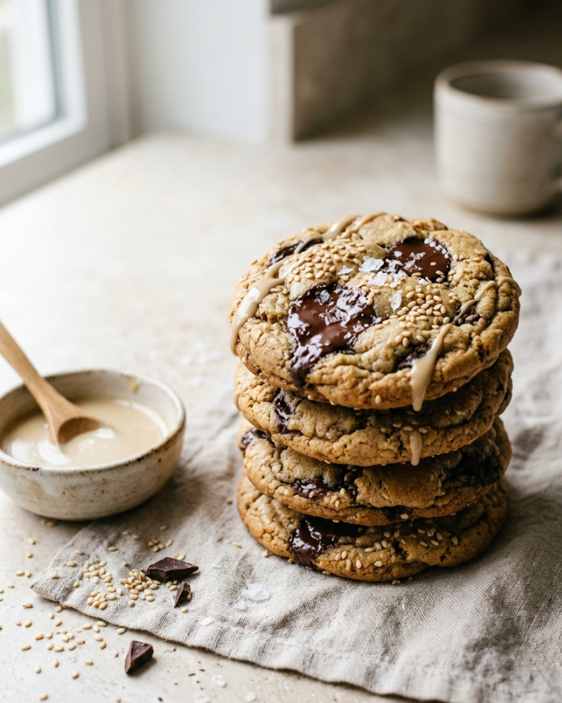 tahini chocolate cookies