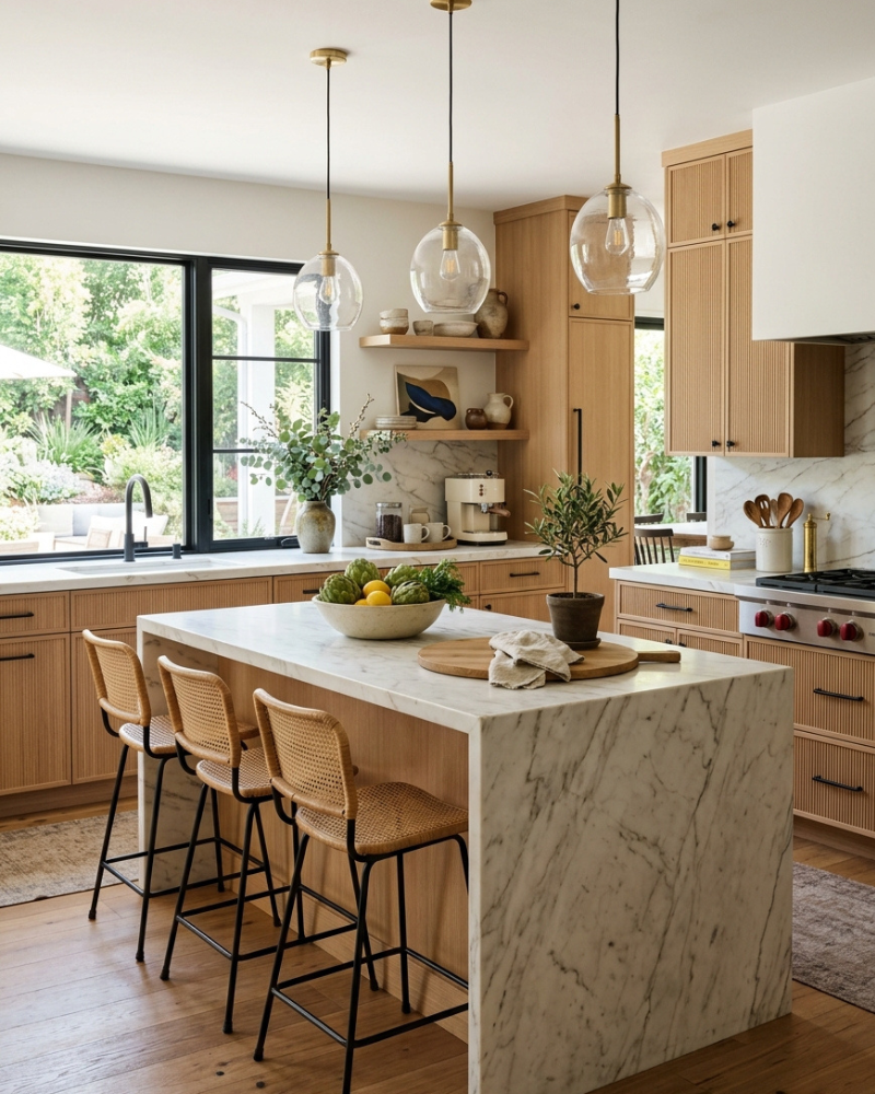warm modern cozy kitchen decor