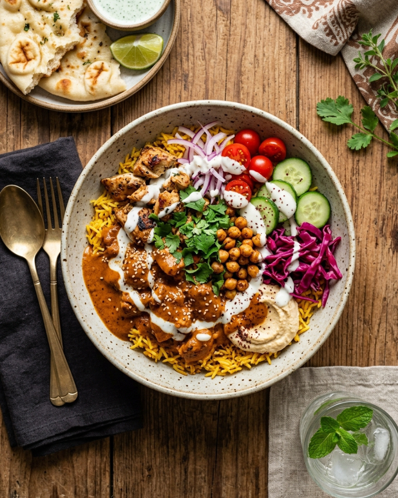 butter chicken curry bowl
