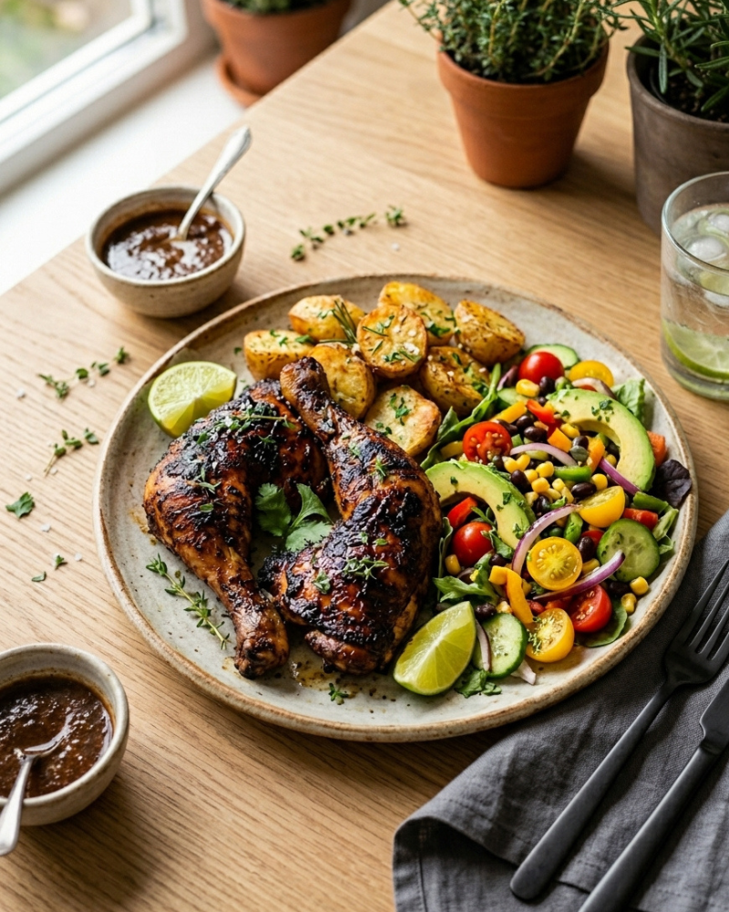 jerk chicken recipe with roasted potatoes